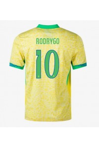 Fotbalové Dres Brazílie Rodrygo Goes #10 Domácí Oblečení Copa America 2024 Krátký Rukáv